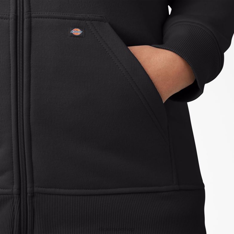Plus Heavyweight Full-Zip Hoodie Women Dickies Black (KBK) 88T842278 Apparel