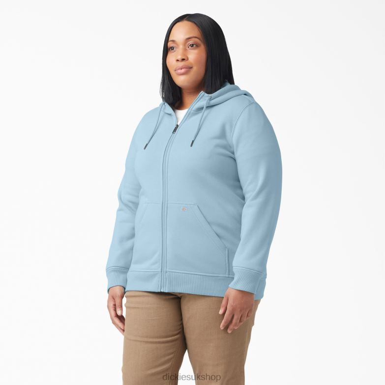 Plus Heavyweight Full-Zip Hoodie Women Dickies Clear Blue (EU) 88T842276 Apparel