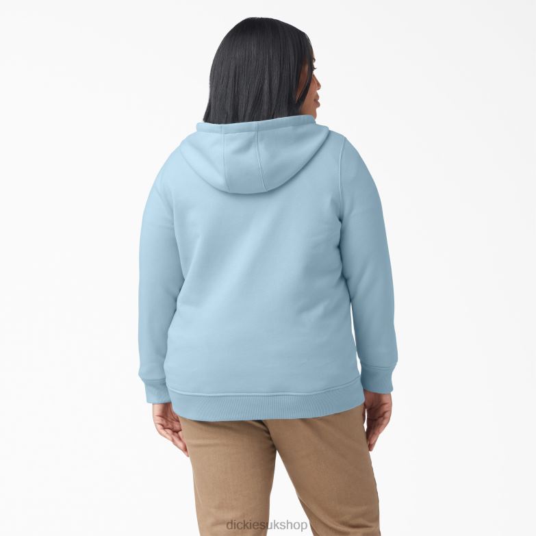 Plus Heavyweight Full-Zip Hoodie Women Dickies Clear Blue (EU) 88T842276 Apparel