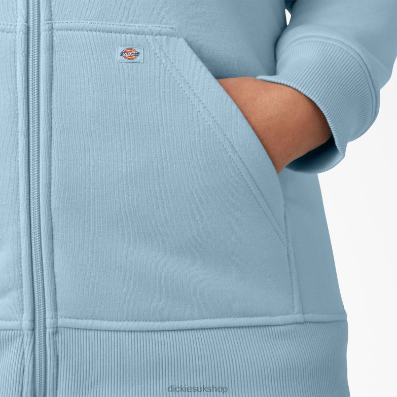 Plus Heavyweight Full-Zip Hoodie Women Dickies Clear Blue (EU) 88T842276 Apparel