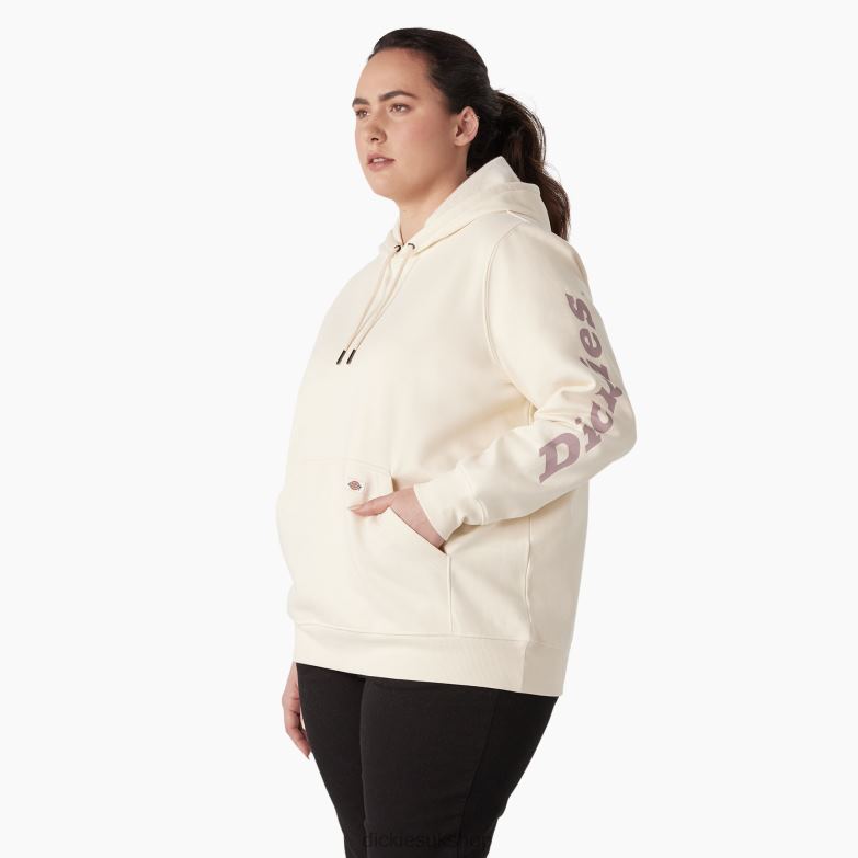 Plus Heavyweight Logo Sleeve Pullover Women Dickies Antique White (AW) 88T842341 Apparel