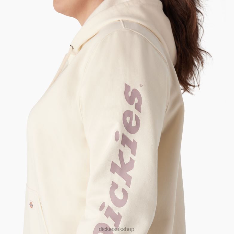 Plus Heavyweight Logo Sleeve Pullover Women Dickies Antique White (AW) 88T842341 Apparel