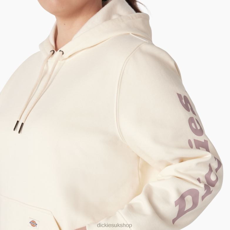 Plus Heavyweight Logo Sleeve Pullover Women Dickies Antique White (AW) 88T842341 Apparel