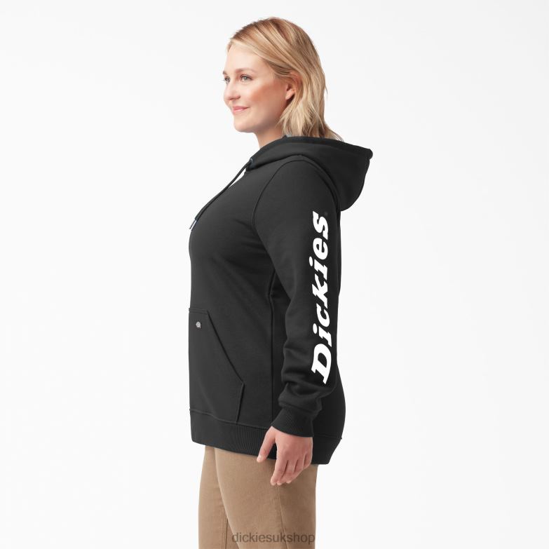 Plus Heavyweight Logo Sleeve Pullover Women Dickies Black (KBK) 88T842346 Apparel