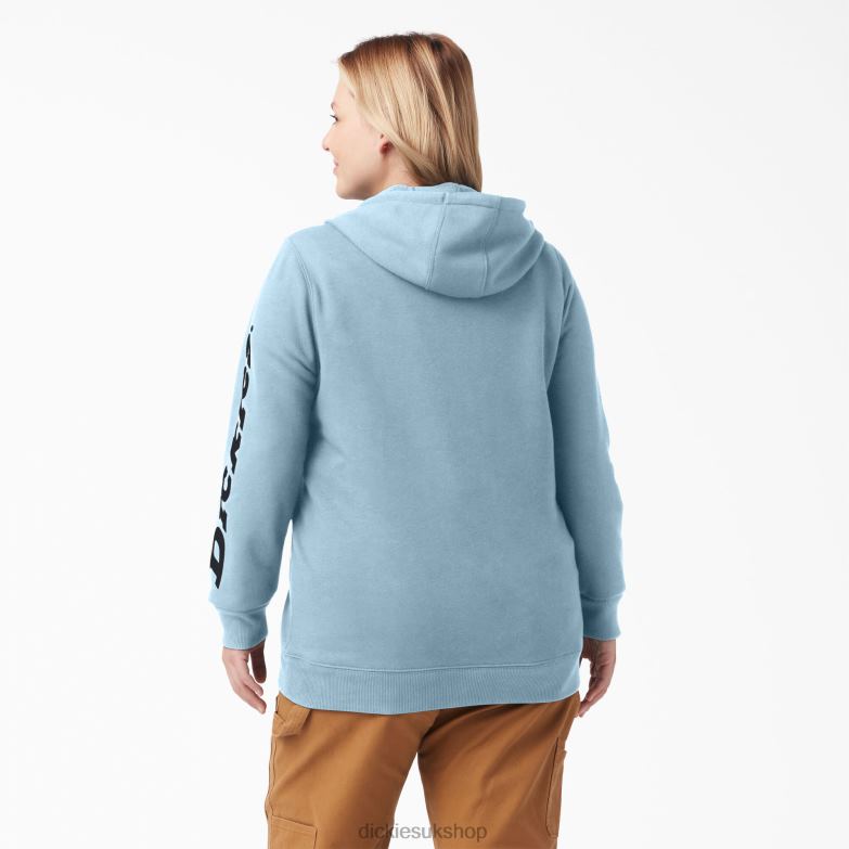 Plus Heavyweight Logo Sleeve Pullover Women Dickies Clear Blue (EU) 88T842343 Apparel