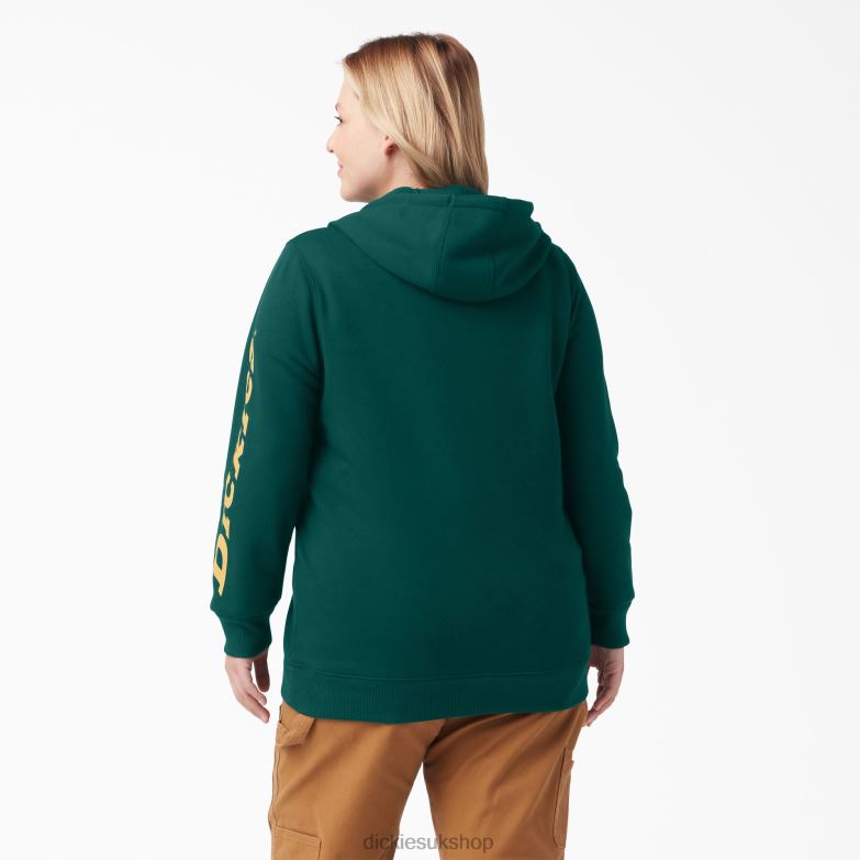 Plus Heavyweight Logo Sleeve Pullover Women Dickies Forest Green (FT) 88T842344 Apparel