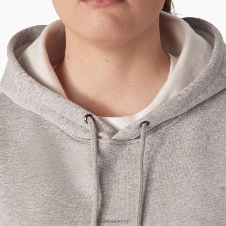 Plus Heavyweight Logo Sleeve Pullover Women Dickies Heather Gray (HG) 88T842345 Apparel