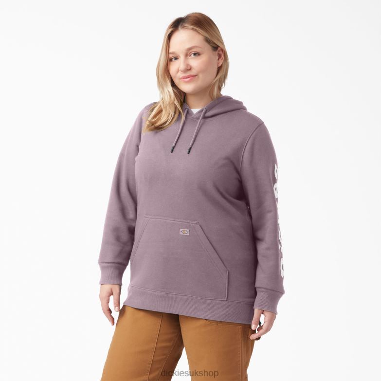 Plus Heavyweight Logo Sleeve Pullover Women Dickies Lilac (LC) 88T842347 Apparel