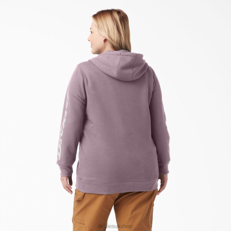 Plus Heavyweight Logo Sleeve Pullover Women Dickies Lilac (LC) 88T842347 Apparel
