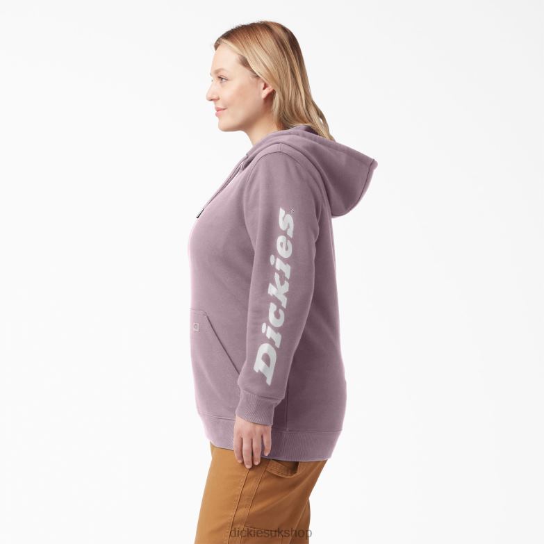 Plus Heavyweight Logo Sleeve Pullover Women Dickies Lilac (LC) 88T842347 Apparel