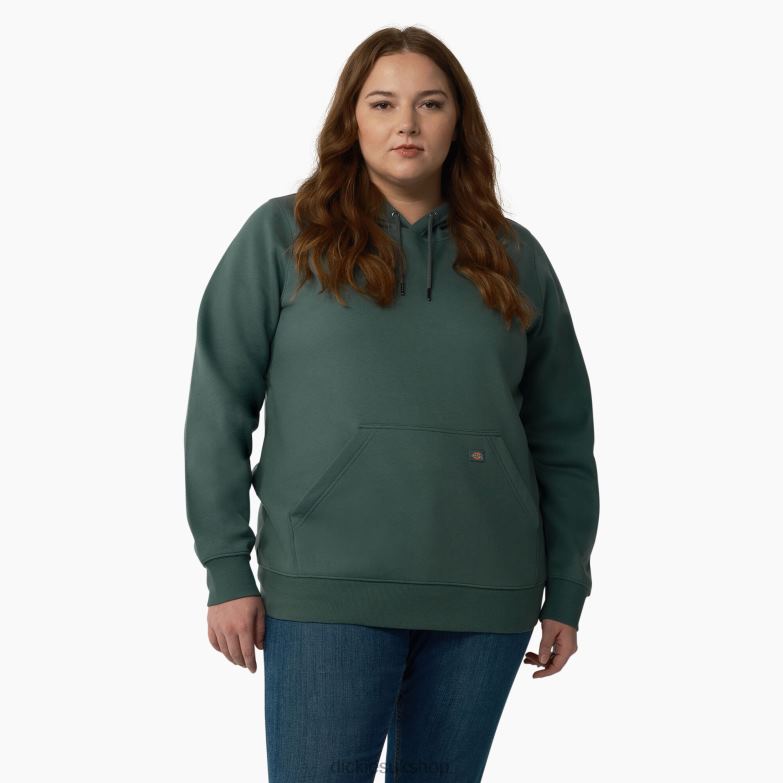 Plus Heavyweight Logo Sleeve Pullover Women Dickies Lincoln Green (LN) 88T842348 Apparel