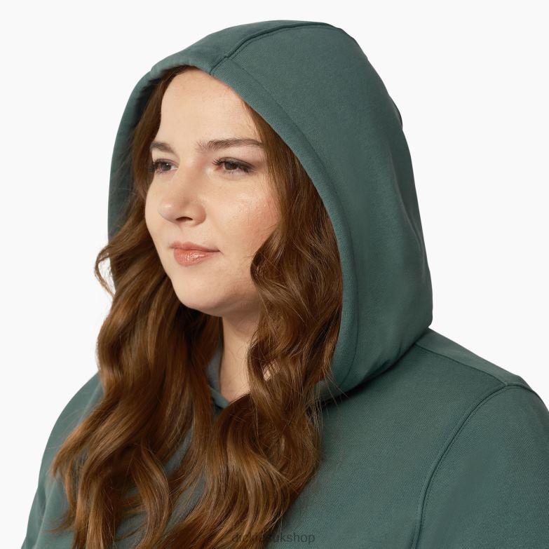 Plus Heavyweight Logo Sleeve Pullover Women Dickies Lincoln Green (LN) 88T842348 Apparel