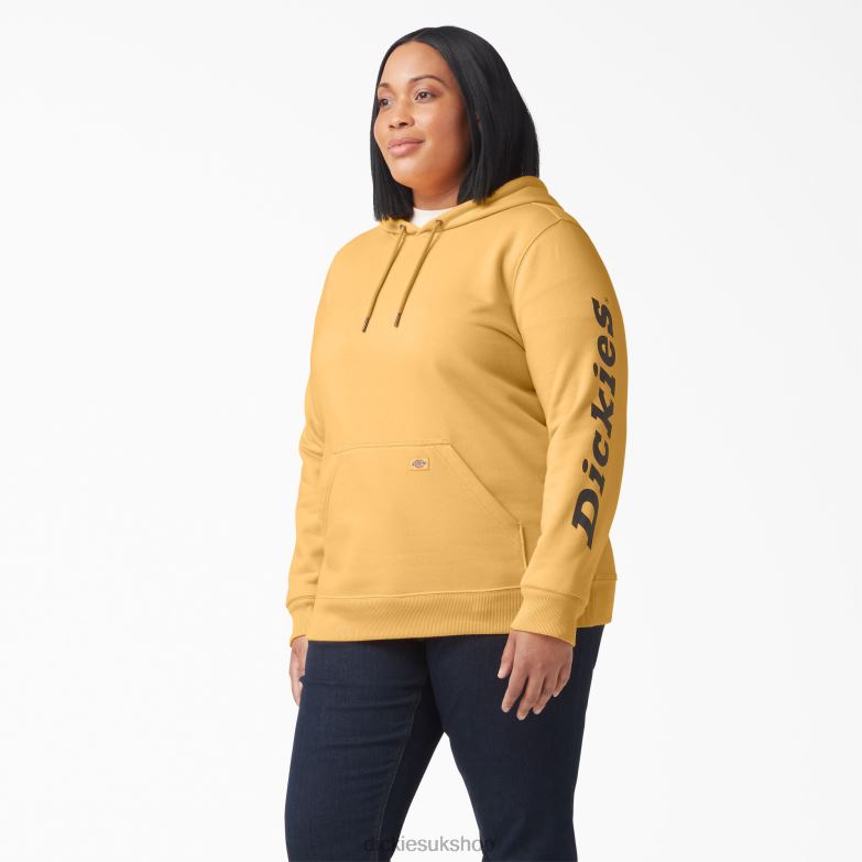 Plus Heavyweight Logo Sleeve Pullover Women Dickies Orange Glow (OG3) 88T842350 Apparel