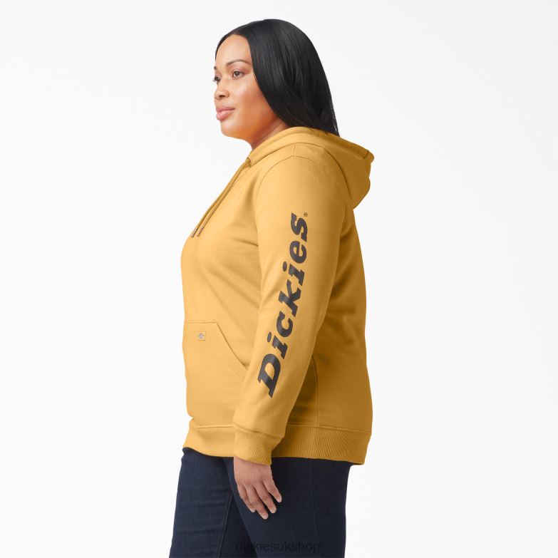 Plus Heavyweight Logo Sleeve Pullover Women Dickies Orange Glow (OG3) 88T842350 Apparel