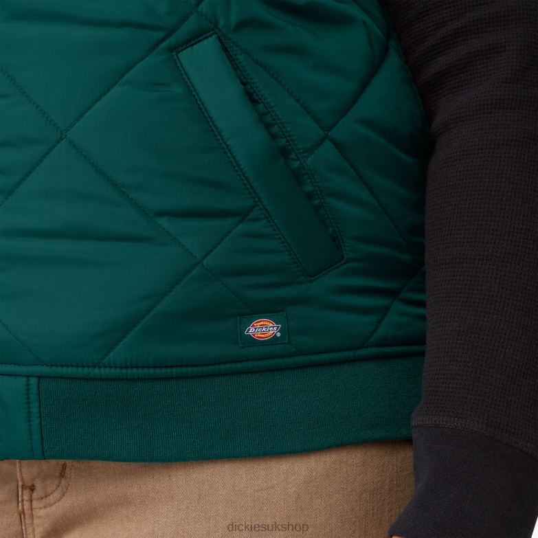 Plus Quilted Vest Women Dickies Forest Green (FT) 88T842326 Apparel