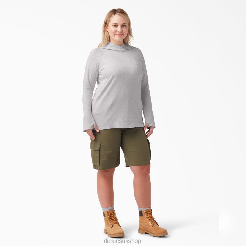 Plus Cooling Performance Sun Shirt Women Dickies Ash Gray (AG) 88T841640 Apparel
