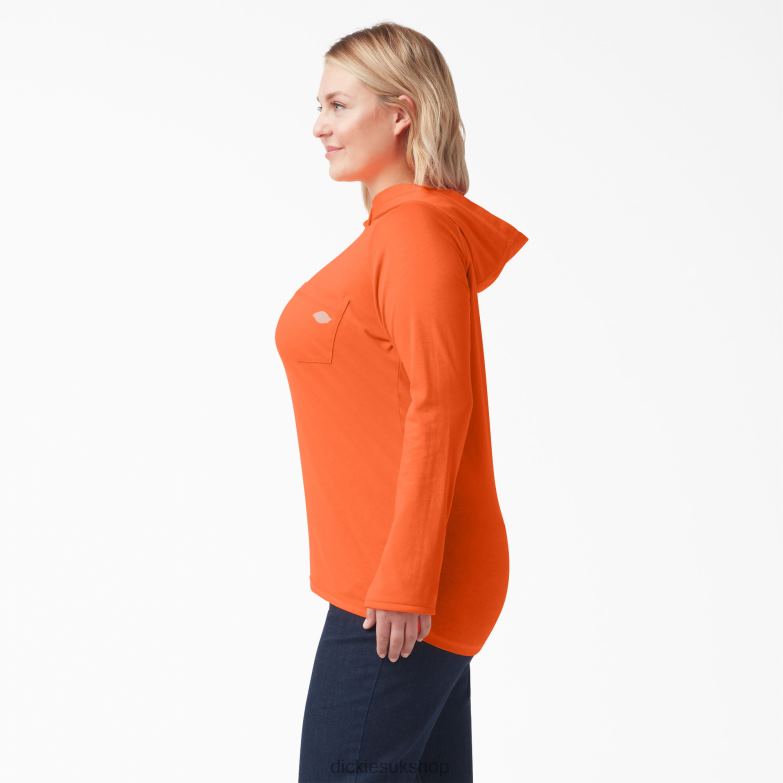 Plus Cooling Performance Sun Shirt Women Dickies Bright Orange (BOD) 88T841641 Apparel
