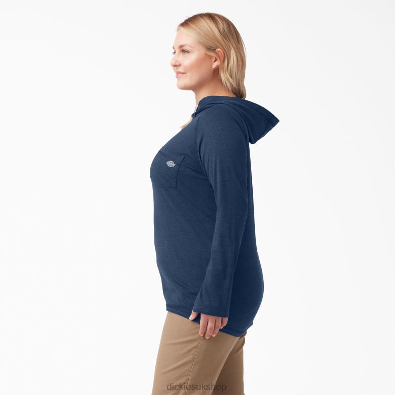 Plus Cooling Performance Sun Shirt Women Dickies Dark Navy Heather (DNH) 88T841643 Apparel
