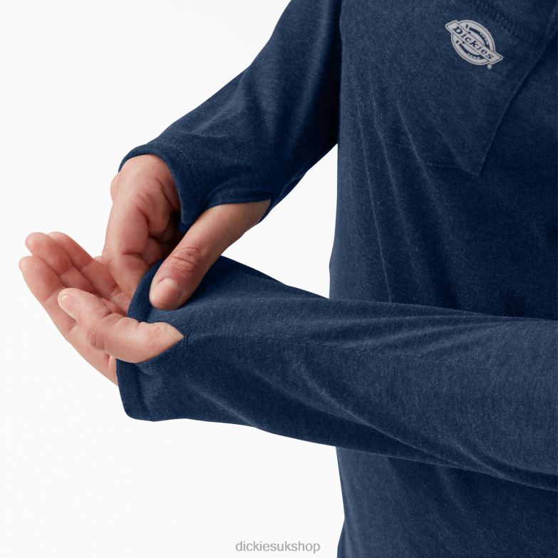 Plus Cooling Performance Sun Shirt Women Dickies Dark Navy Heather (DNH) 88T841643 Apparel