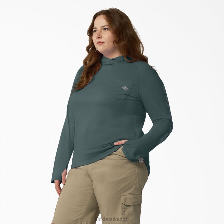 Plus Cooling Performance Sun Shirt Women Dickies Lincoln Green (LN) 88T841647 Apparel