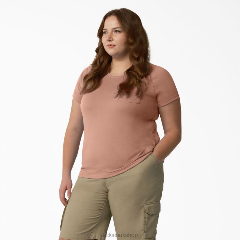 Plus Cooling Short Sleeve T-Shirt Women Dickies Cork Single Dye Heather (C2K) 88T841587 Apparel