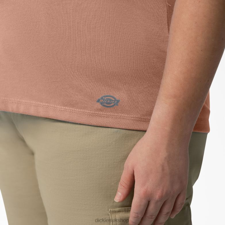 Plus Cooling Short Sleeve T-Shirt Women Dickies Cork Single Dye Heather (C2K) 88T841587 Apparel