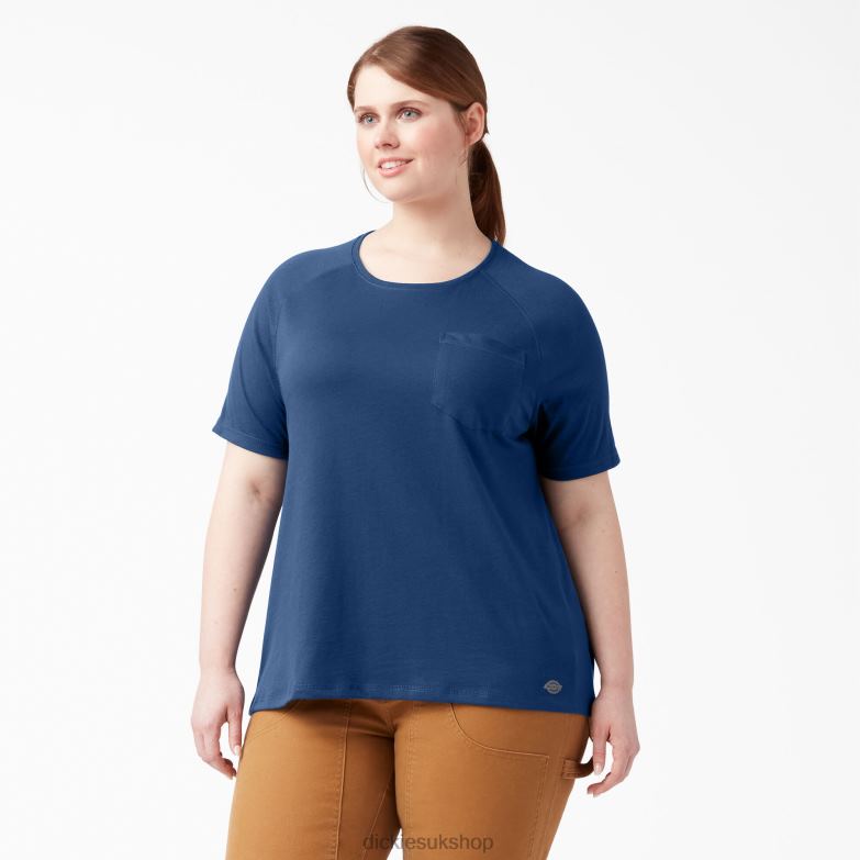 Plus Cooling Short Sleeve T-Shirt Women Dickies Dynamic Navy (DY2) 88T841588 Apparel