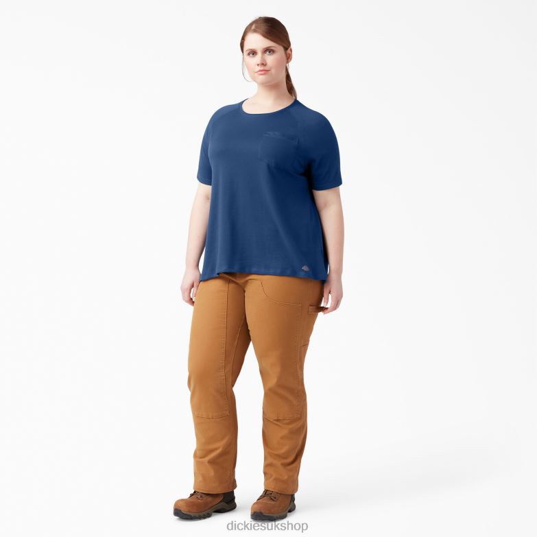 Plus Cooling Short Sleeve T-Shirt Women Dickies Dynamic Navy (DY2) 88T841588 Apparel