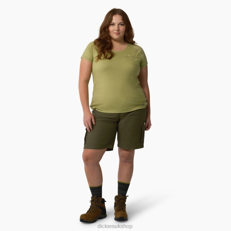 Plus Cooling Short Sleeve T-Shirt Women Dickies Fern Heather (F2H) 88T841591 Apparel