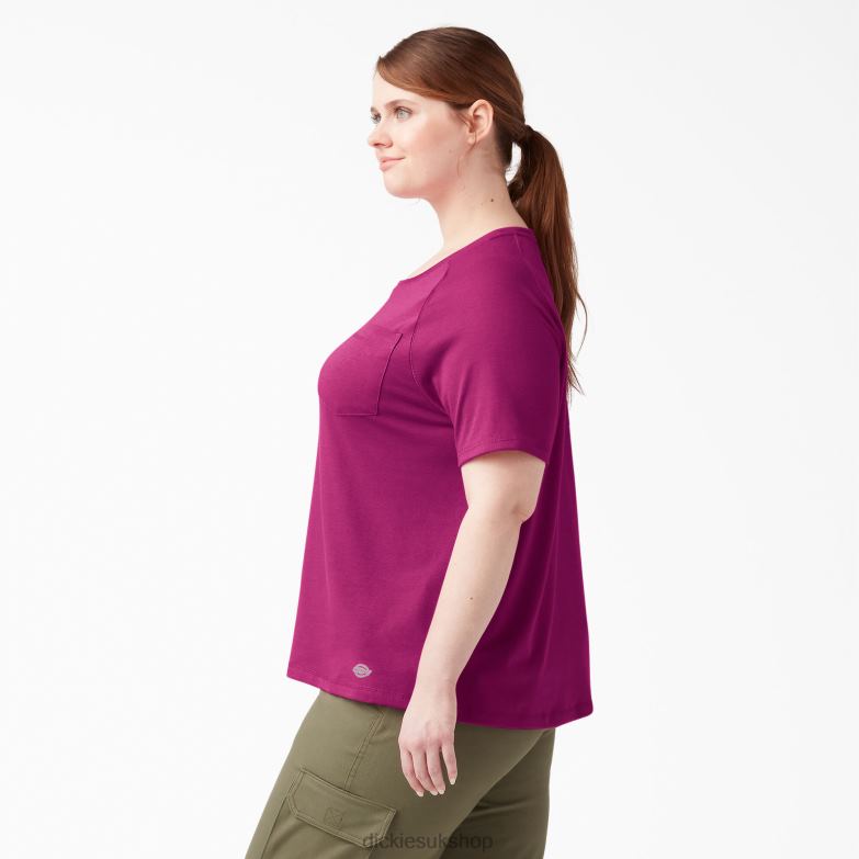 Plus Cooling Short Sleeve T-Shirt Women Dickies Festival Fuchsia (F2F) 88T841590 Apparel