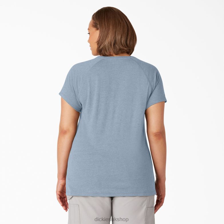 Plus Cooling Short Sleeve T-Shirt Women Dickies Fog Blue (FE) 88T841589 Apparel