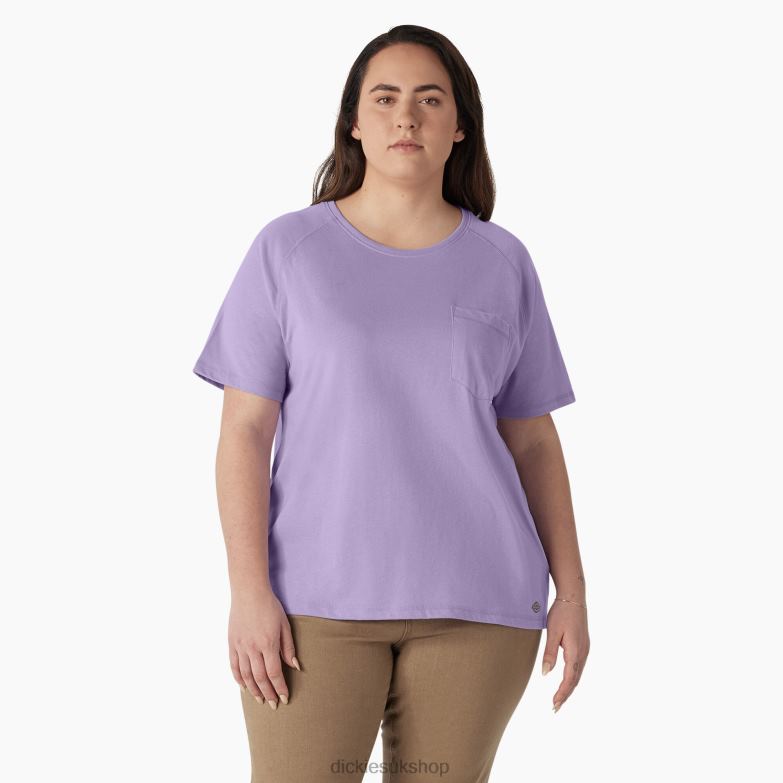 Plus Cooling Short Sleeve T-Shirt Women Dickies Purple Rose (UR2) 88T841594 Apparel