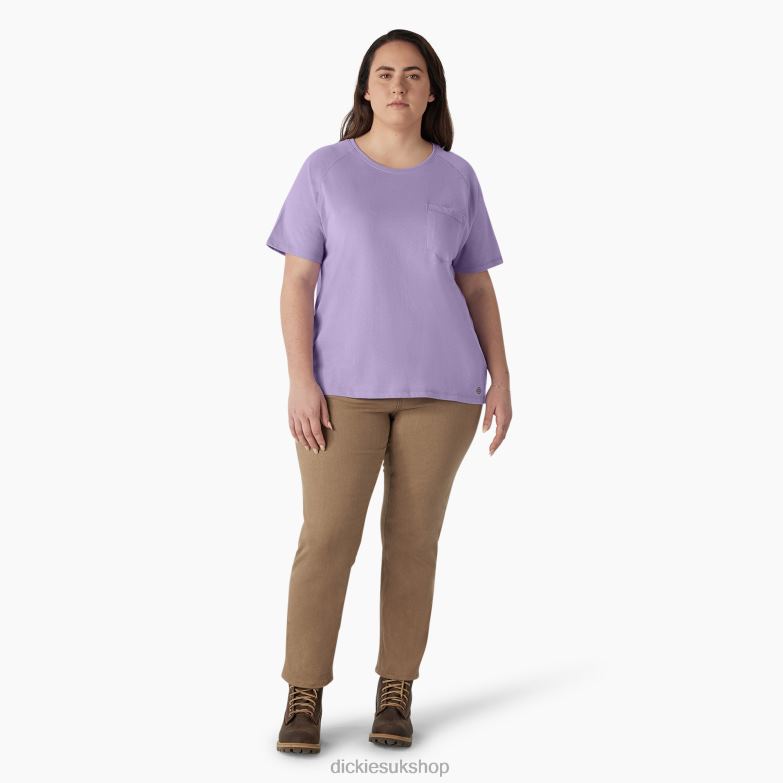 Plus Cooling Short Sleeve T-Shirt Women Dickies Purple Rose (UR2) 88T841594 Apparel