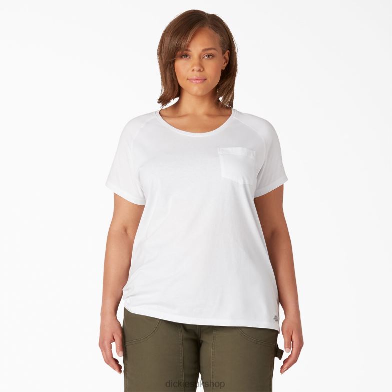 Plus Cooling Short Sleeve T-Shirt Women Dickies White (WH) 88T841595 Apparel
