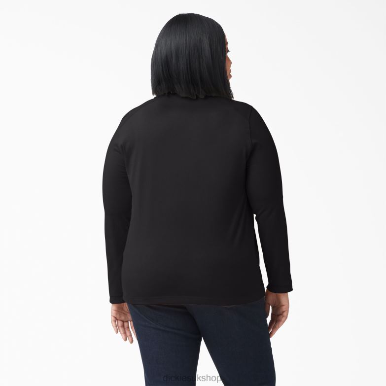 Plus Heavyweight Henley Women Dickies Black (KBK) 88T842154 Apparel