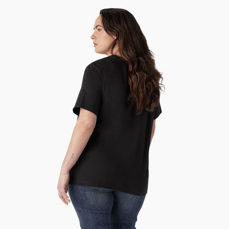 Plus Heavyweight Logo T-Shirt Women Dickies Black (KBK) 88T842146 Apparel