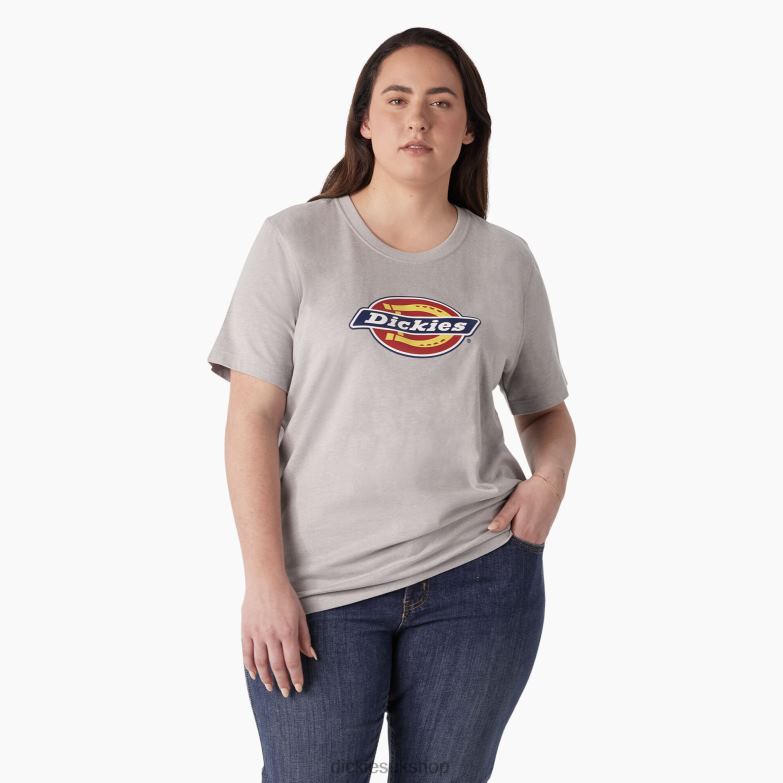 Plus Heavyweight Logo T-Shirt Women Dickies Heather Gray (H2) 88T842144 Apparel