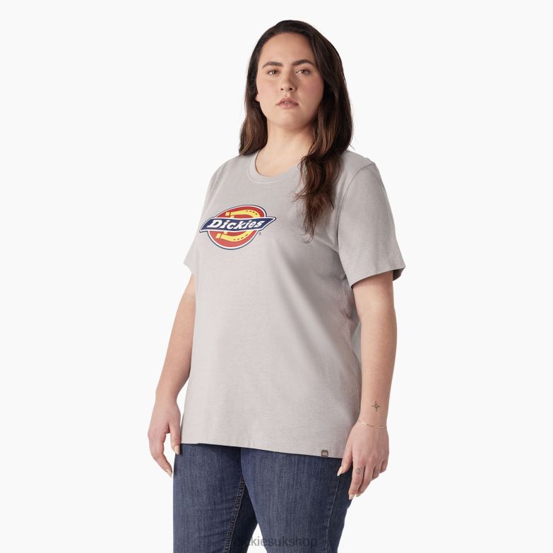 Plus Heavyweight Logo T-Shirt Women Dickies Heather Gray (H2) 88T842144 Apparel