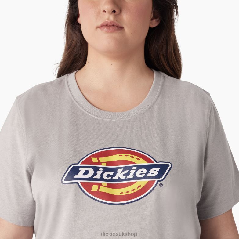 Plus Heavyweight Logo T-Shirt Women Dickies Heather Gray (H2) 88T842144 Apparel
