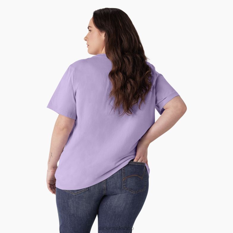 Plus Heavyweight Logo T-Shirt Women Dickies Purple Rose (UR2) 88T842145 Apparel