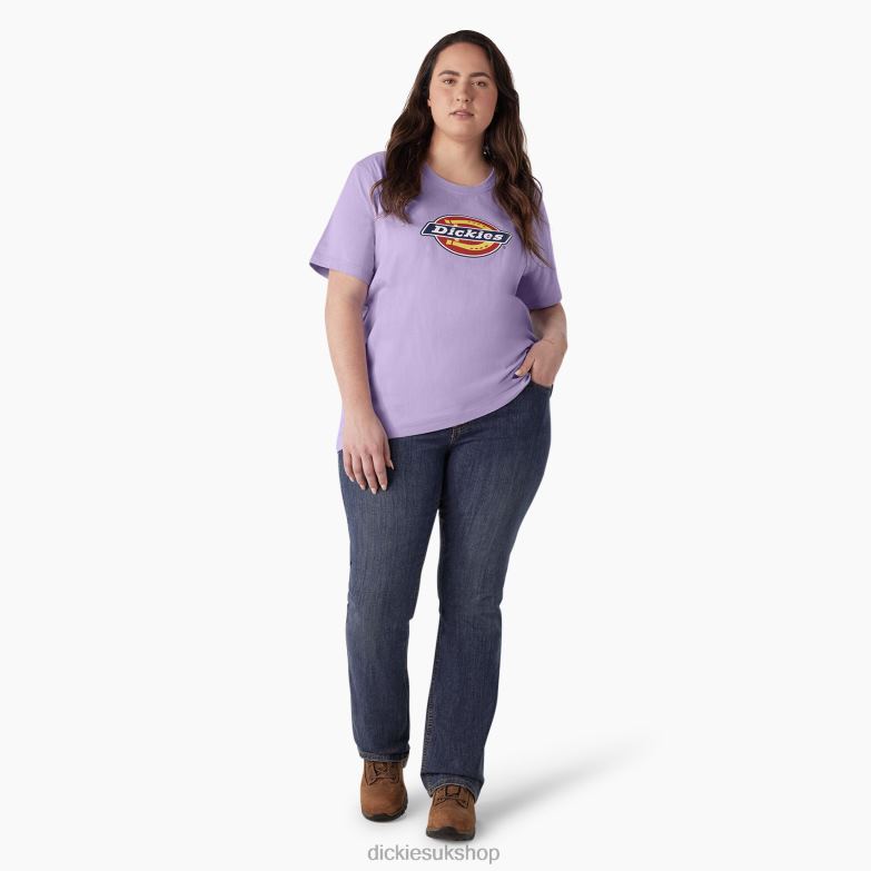Plus Heavyweight Logo T-Shirt Women Dickies Purple Rose (UR2) 88T842145 Apparel