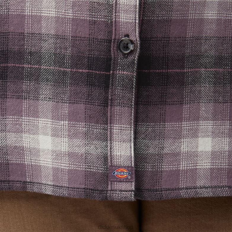 Plus Long Sleeve Plaid Flannel Shirt Women Dickies Dusty Purple Highland Plaid (B2X) 88T842207 Apparel