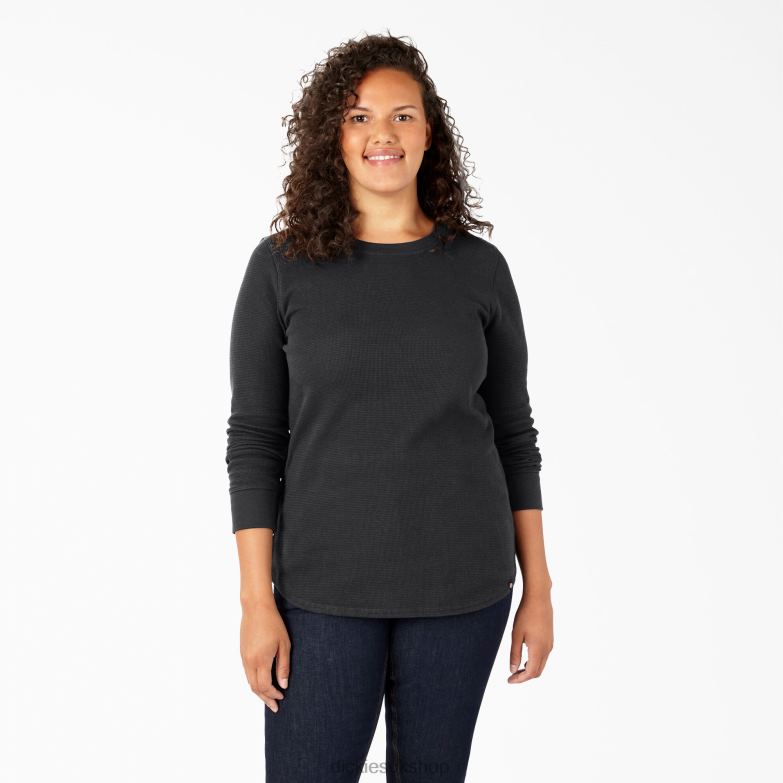Plus Long Sleeve Thermal Shirt Women Dickies Black (KBK) 88T842071 Apparel
