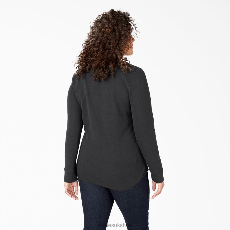 Plus Long Sleeve Thermal Shirt Women Dickies Black (KBK) 88T842071 Apparel
