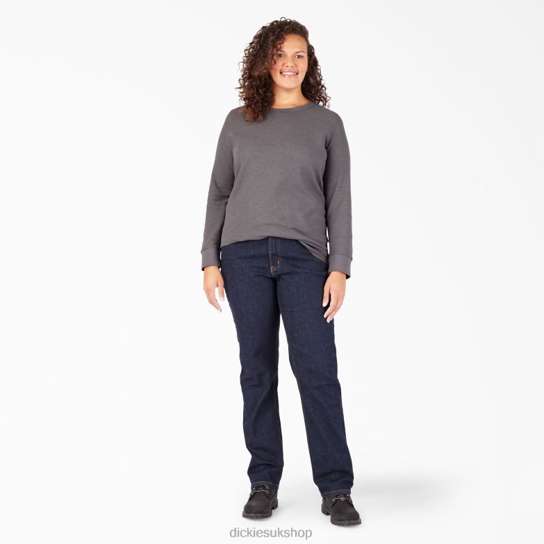 Plus Long Sleeve Thermal Shirt Women Dickies Graphite Gray (GAD) 88T842069 Apparel
