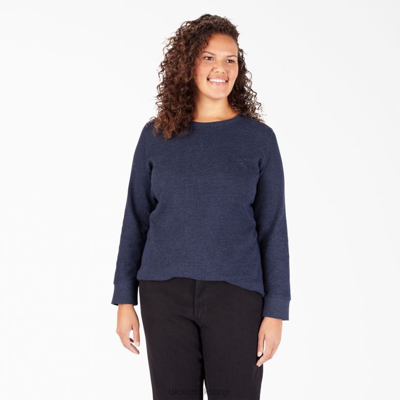 Plus Long Sleeve Thermal Shirt Women Dickies Ink Navy (ISD) 88T842070 Apparel
