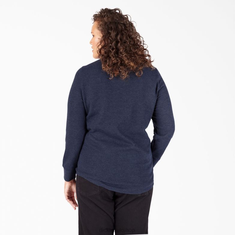 Plus Long Sleeve Thermal Shirt Women Dickies Ink Navy (ISD) 88T842070 Apparel