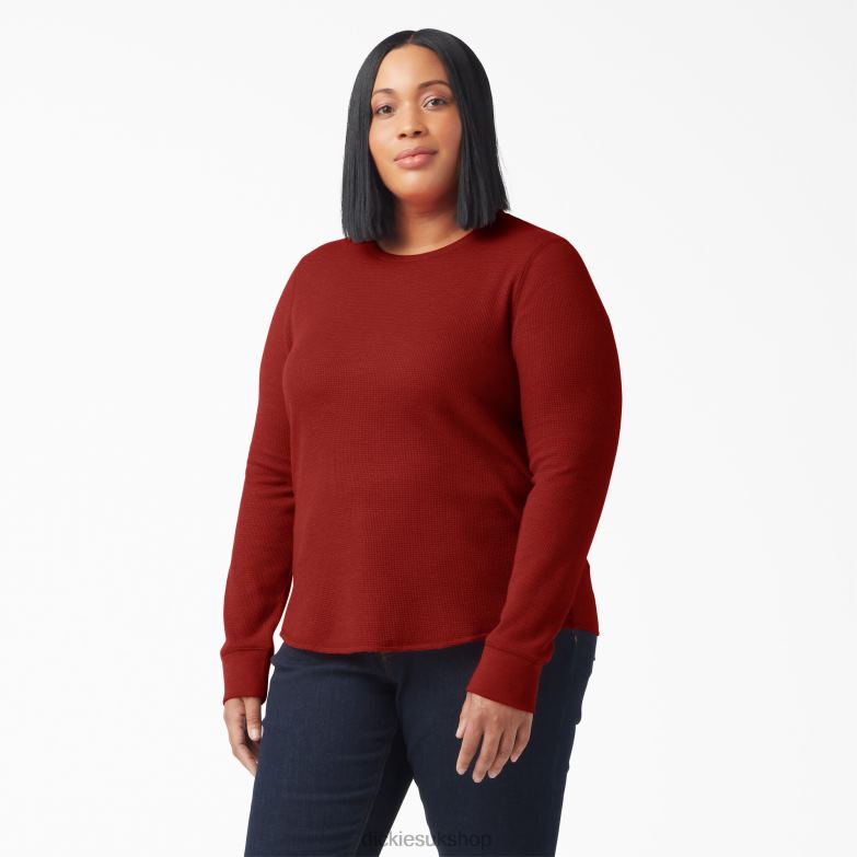 Plus Long Sleeve Thermal Shirt Women Dickies Molten Lava Heather (M2H) 88T842072 Apparel