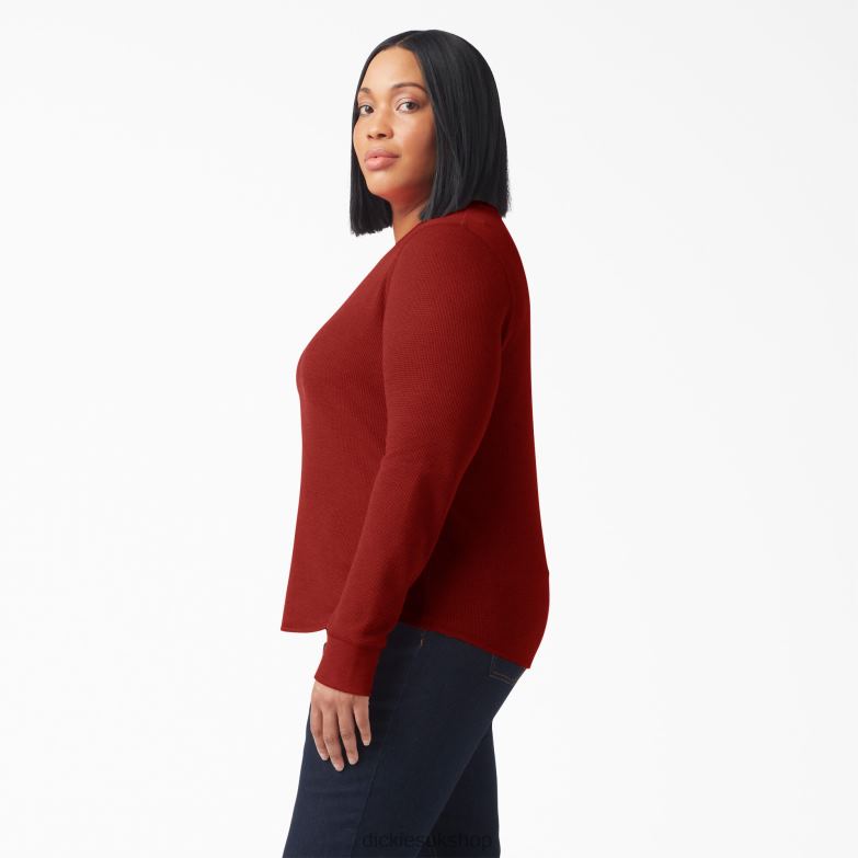 Plus Long Sleeve Thermal Shirt Women Dickies Molten Lava Heather (M2H) 88T842072 Apparel
