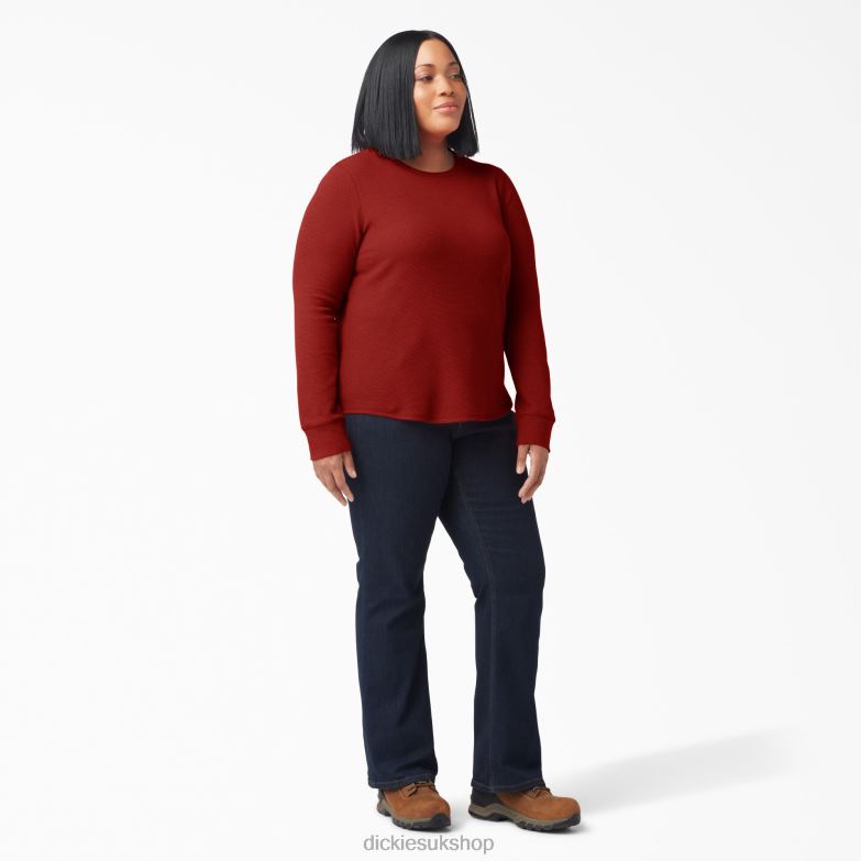 Plus Long Sleeve Thermal Shirt Women Dickies Molten Lava Heather (M2H) 88T842072 Apparel